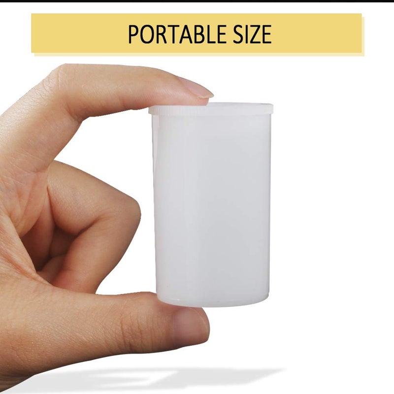 Heqishun 35mm Film Canisters with Caps (35 Pack) Plastic White Empty Film Canister Case Bulk with Lids Storage Reel Containers for Storing Film, Small Accessories, Beads - Image 2